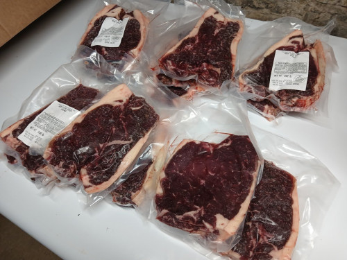 100% Grass Fed & Finished Dexter Strip Steaks by THE ROAMING ACRES FARM LLC