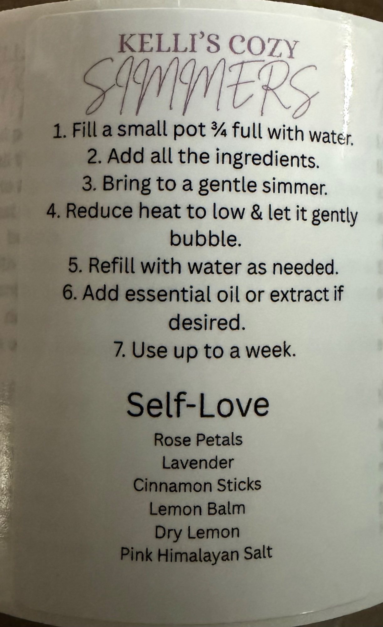 Simmer Pot Kits by Kelli’s Cozy Simmers